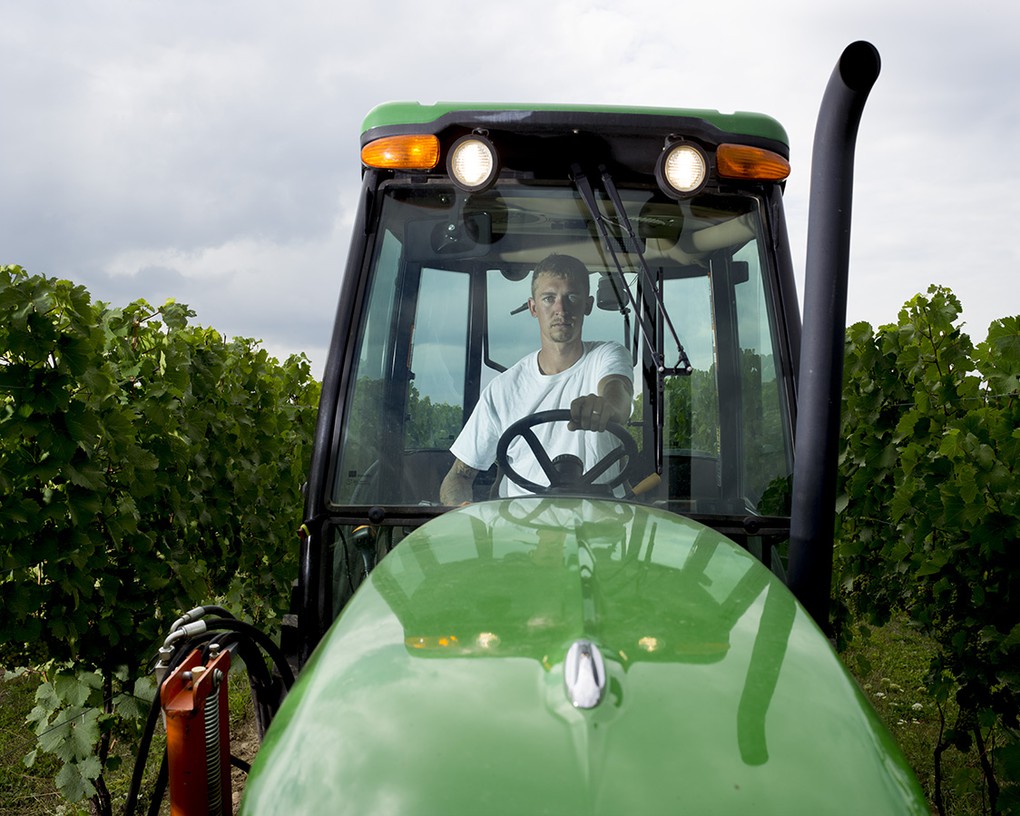 Vineyard Manager Kees Stapel spends much of his time in the John Deere 5101.