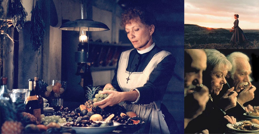 In the film, Babette's Feast (1987), Babette prepares a meal that tranforms the people around the table.