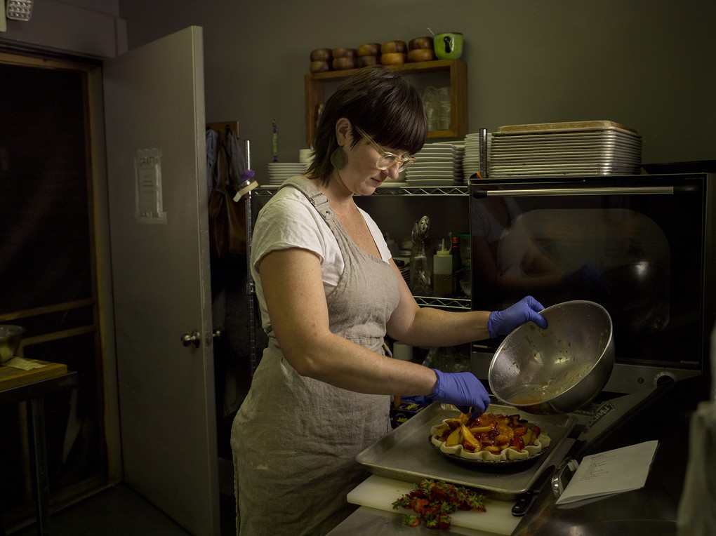 Christina McKeough, chef at Graft Restaurant, in Watkins Glen, NY. The Finger Lakes.