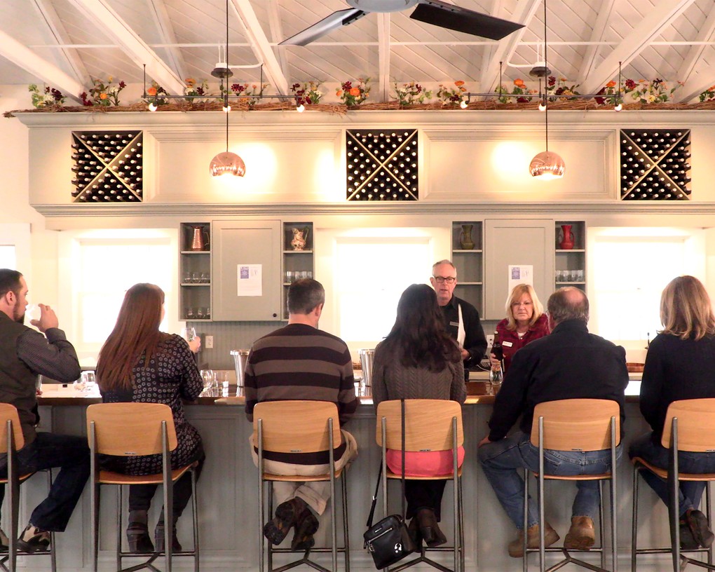 Tastings at Boundary Breaks includes conversation and wine.
