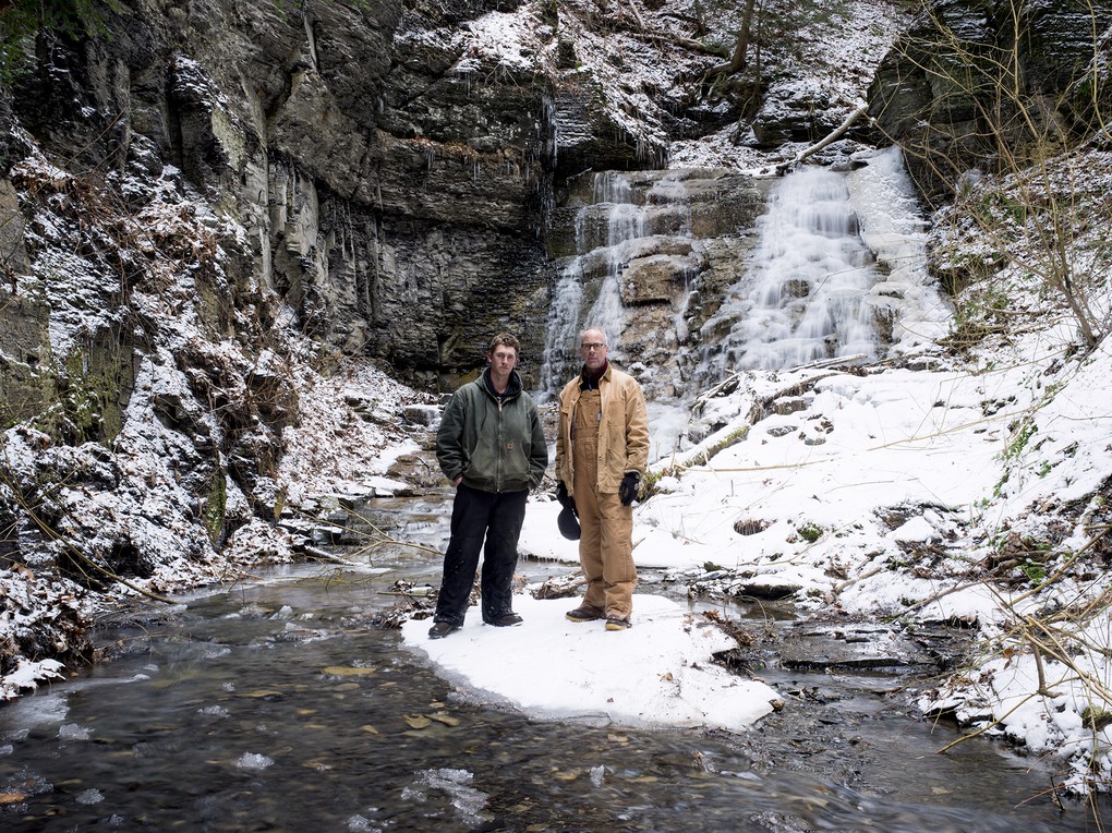 The name, "Boundary Breaks" refers to the two deep gorges that lie along the northern and southern boundaries of our site. In the picture, Bruce and Kees are standing during winter at the bottom of the northern "boundary break." At our southern "boundary," there is a similar "break."